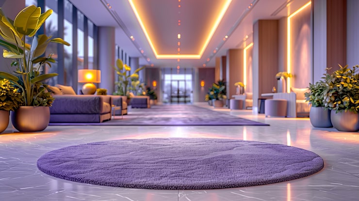 Residential lobby with warm lighting - Kolte Patil Sinhagad Road